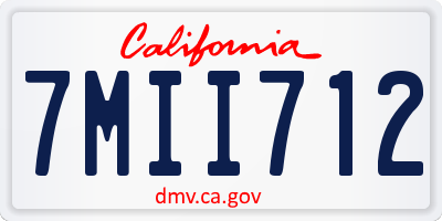 CA license plate 7MII712