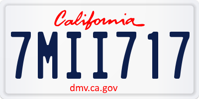 CA license plate 7MII717