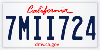 CA license plate 7MII724
