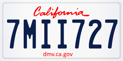 CA license plate 7MII727