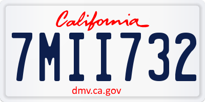 CA license plate 7MII732