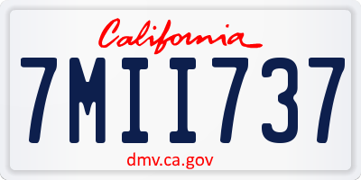 CA license plate 7MII737