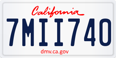 CA license plate 7MII740