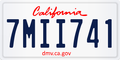 CA license plate 7MII741