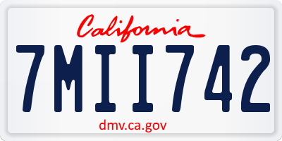 CA license plate 7MII742