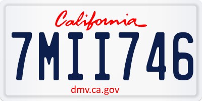 CA license plate 7MII746