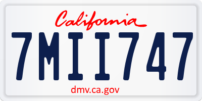 CA license plate 7MII747