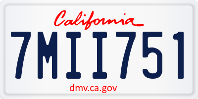 CA license plate 7MII751