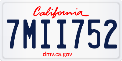 CA license plate 7MII752