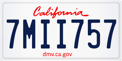 CA license plate 7MII757