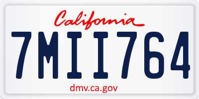 CA license plate 7MII764