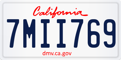 CA license plate 7MII769