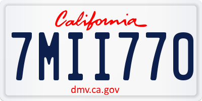 CA license plate 7MII770