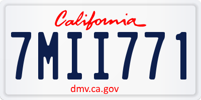 CA license plate 7MII771