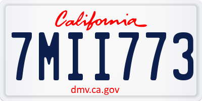 CA license plate 7MII773