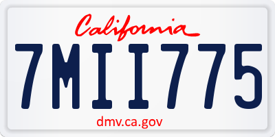 CA license plate 7MII775