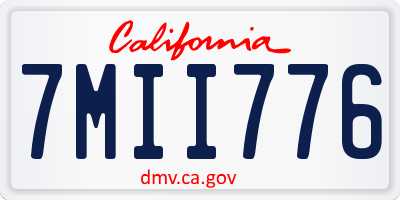CA license plate 7MII776