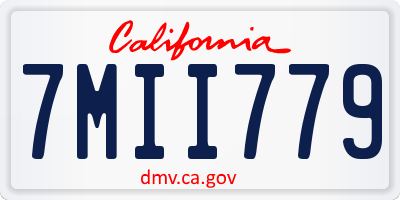 CA license plate 7MII779