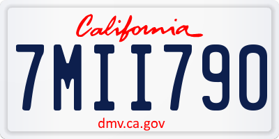 CA license plate 7MII790