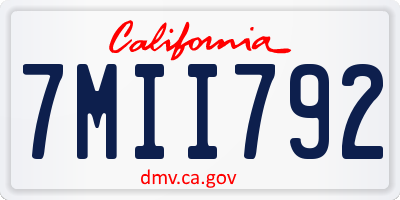 CA license plate 7MII792