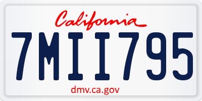 CA license plate 7MII795