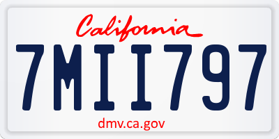 CA license plate 7MII797