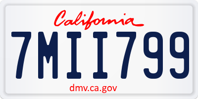 CA license plate 7MII799