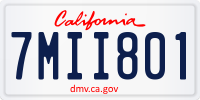 CA license plate 7MII801