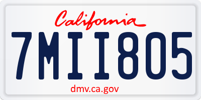 CA license plate 7MII805