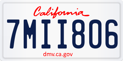 CA license plate 7MII806