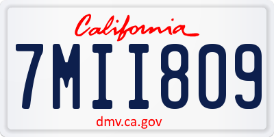 CA license plate 7MII809