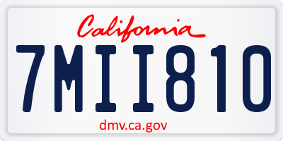 CA license plate 7MII810