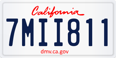 CA license plate 7MII811