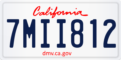 CA license plate 7MII812