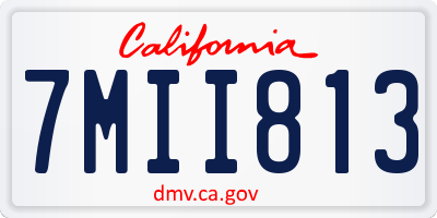 CA license plate 7MII813