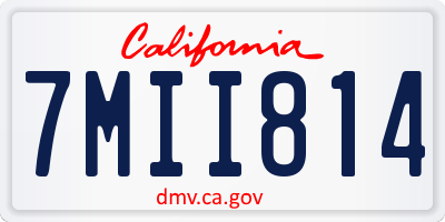 CA license plate 7MII814