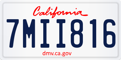 CA license plate 7MII816