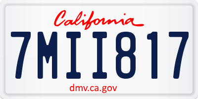 CA license plate 7MII817