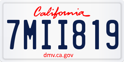 CA license plate 7MII819