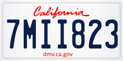 CA license plate 7MII823