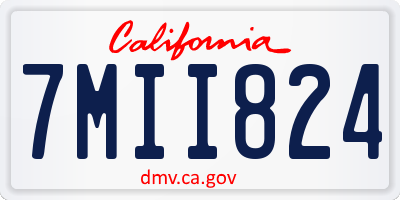 CA license plate 7MII824