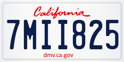 CA license plate 7MII825