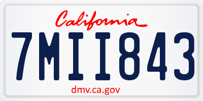CA license plate 7MII843
