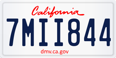 CA license plate 7MII844