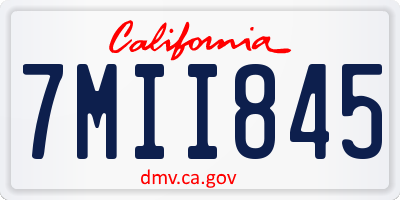 CA license plate 7MII845