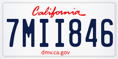 CA license plate 7MII846