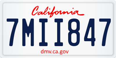 CA license plate 7MII847