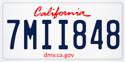 CA license plate 7MII848