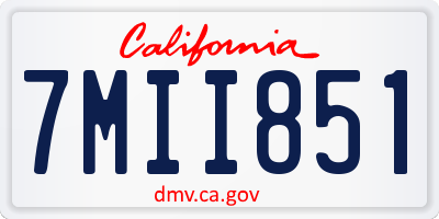 CA license plate 7MII851