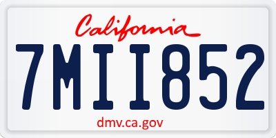 CA license plate 7MII852